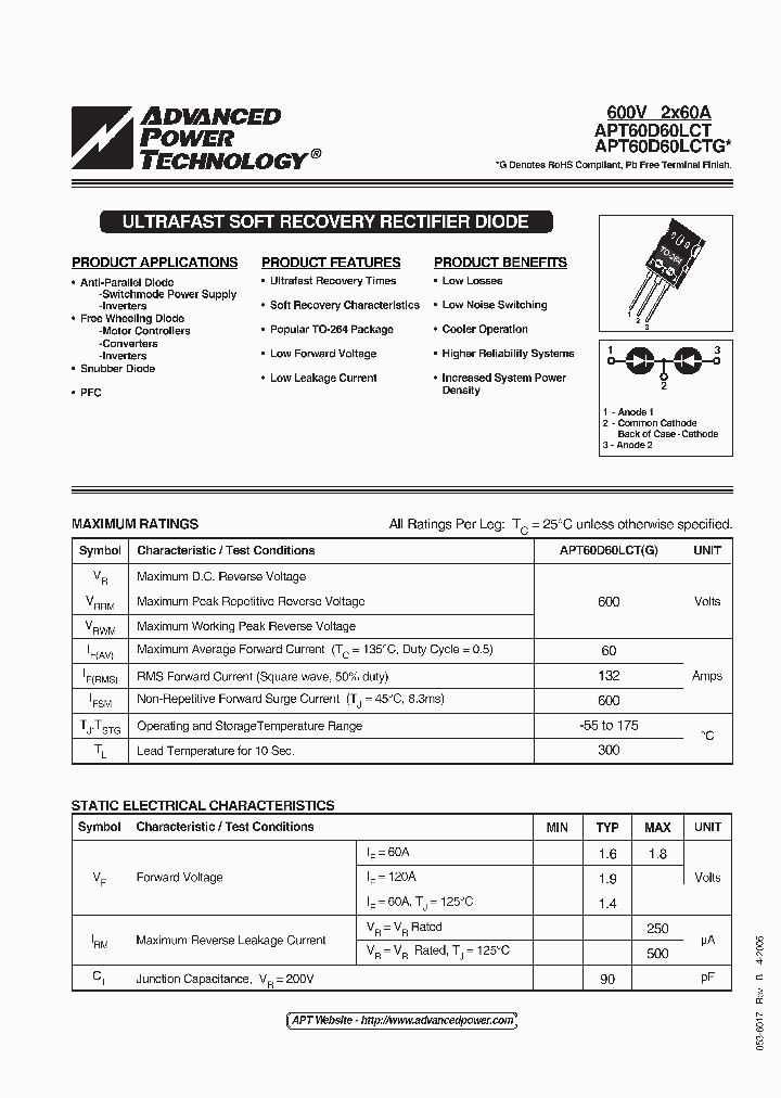 APT60D60LCTG_4535887.PDF Datasheet