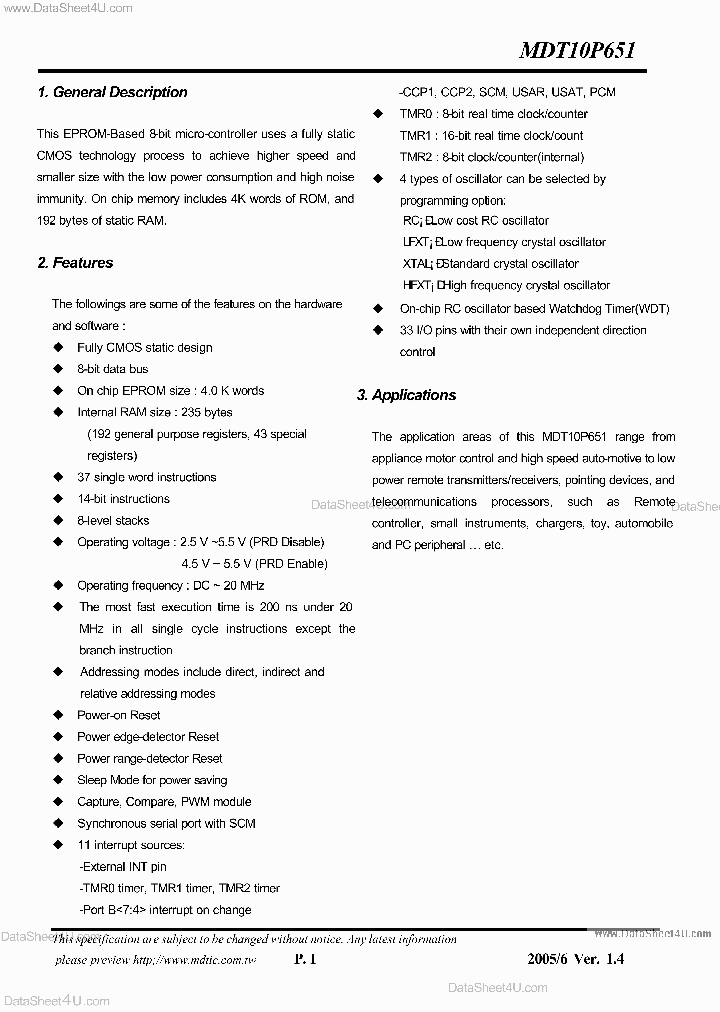 MDT10P651_4562338.PDF Datasheet