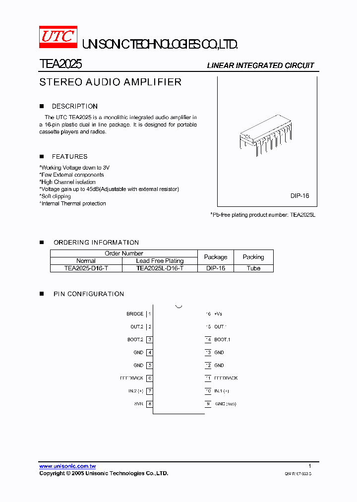 TEA2025-D16-T_4575820.PDF Datasheet