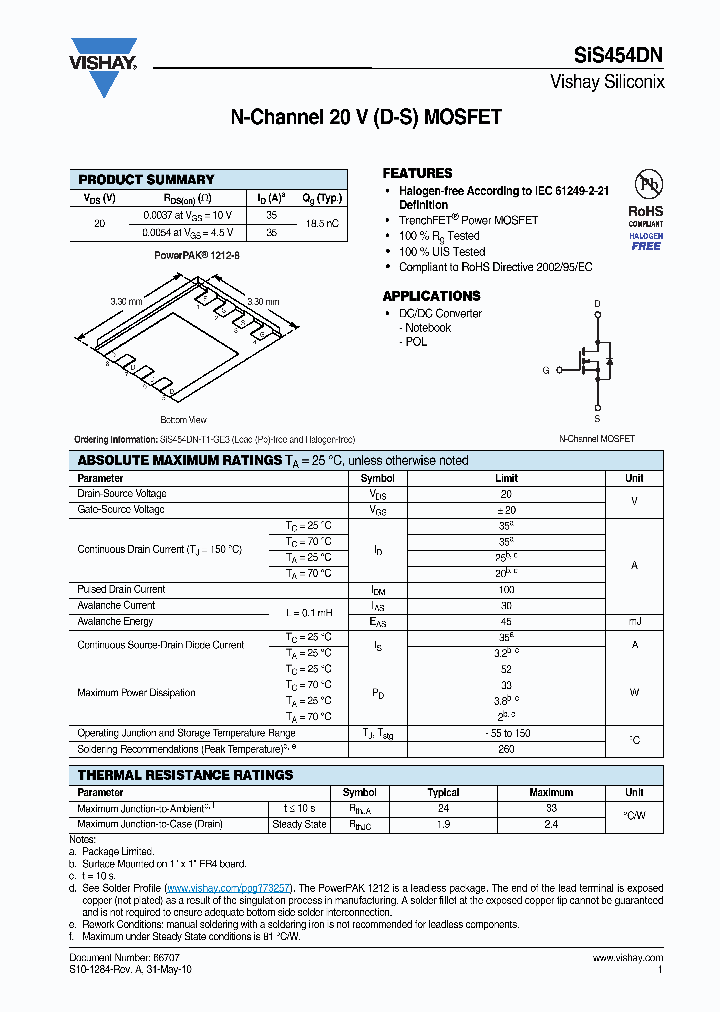 SIS454DN-T1-GE3_4576836.PDF Datasheet