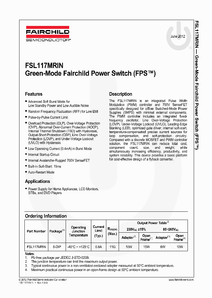 FSL117MRIN_4593615.PDF Datasheet