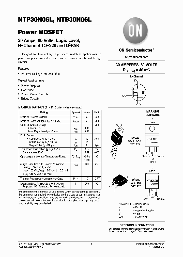 NTB30N06LG_4605174.PDF Datasheet