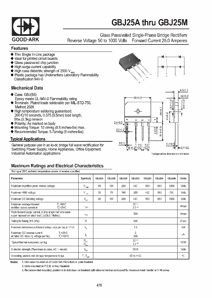 GBJ25J_4611822.PDF Datasheet