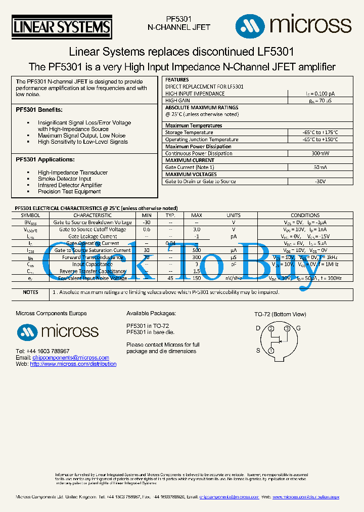 PF5301TO-72_4619824.PDF Datasheet