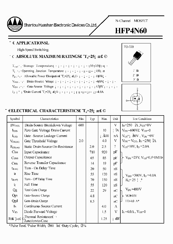 HFP4N60_4627148.PDF Datasheet