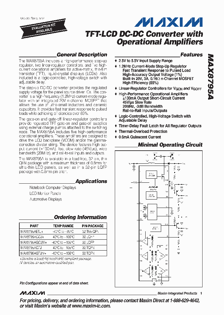 MAX8795AGCJV_4637298.PDF Datasheet