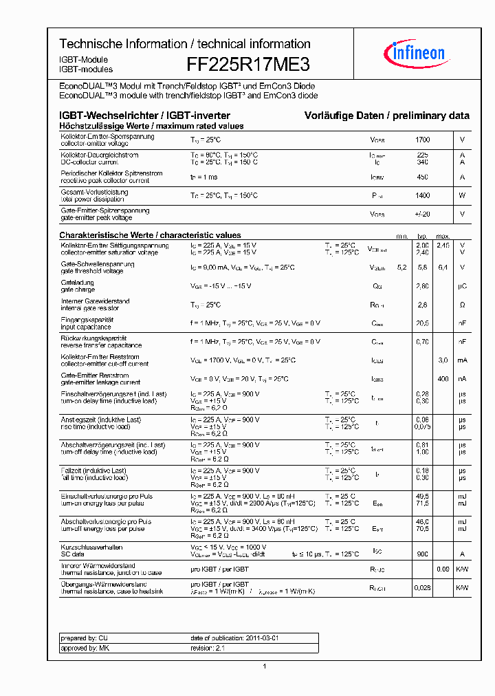 FF225R17ME3_4662472.PDF Datasheet