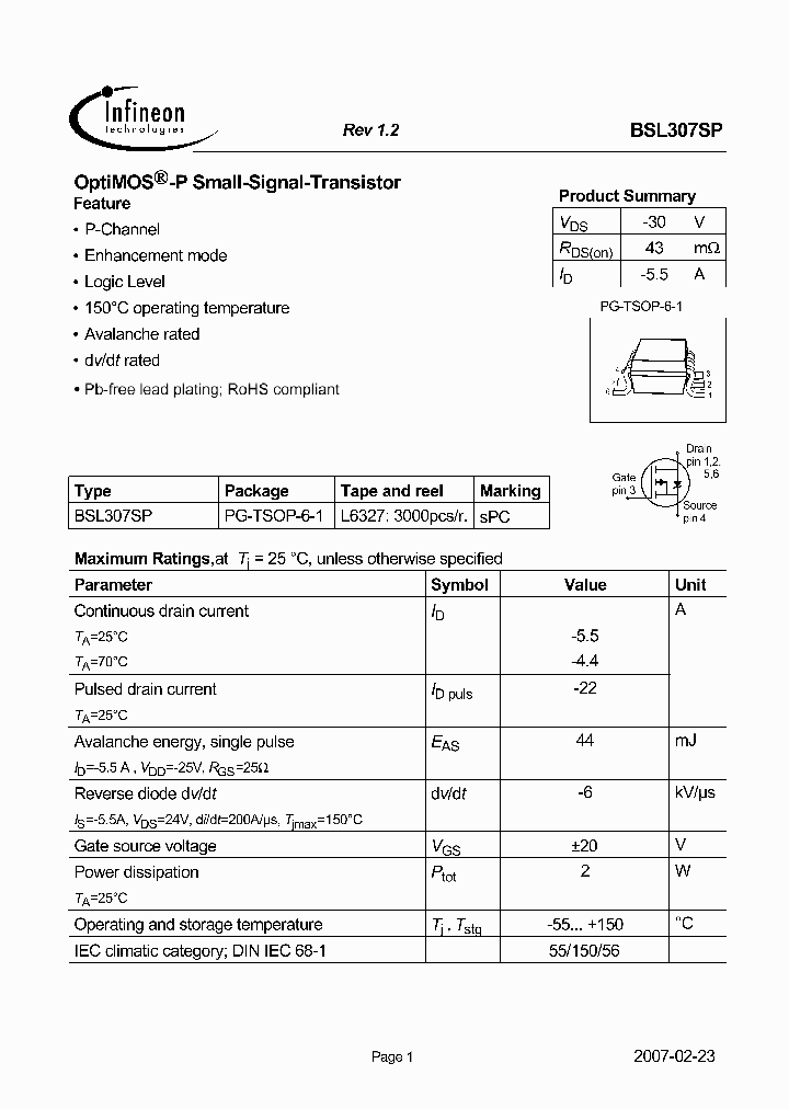 BSL307SP_4669720.PDF Datasheet