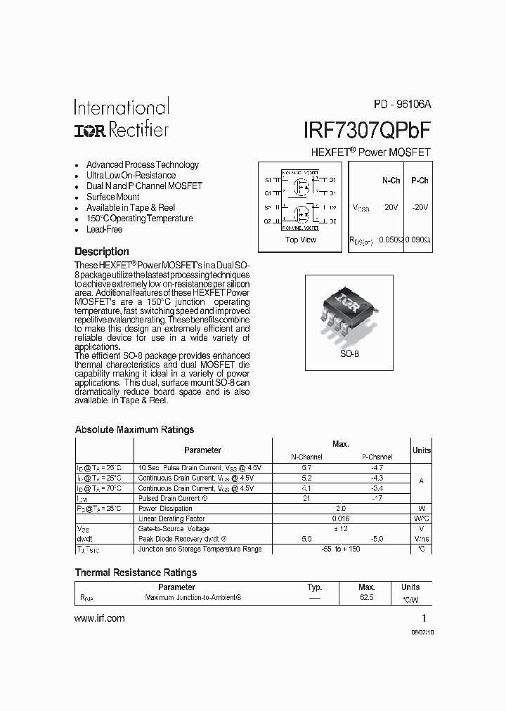 IRF7307QPBF10_4673660.PDF Datasheet