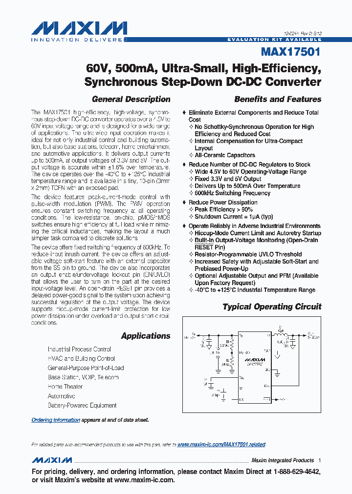 MAX17501_4677680.PDF Datasheet