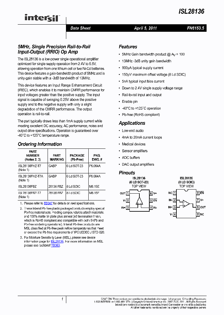 ISL28136FHZ-T7_4707777.PDF Datasheet