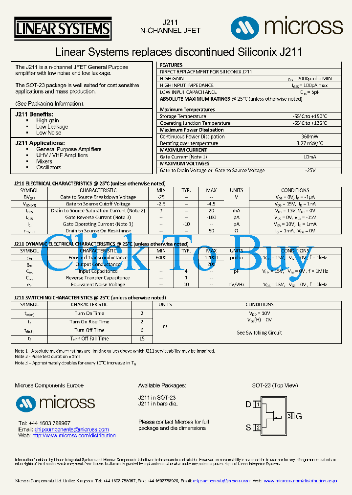 J211SOT-23_4781622.PDF Datasheet