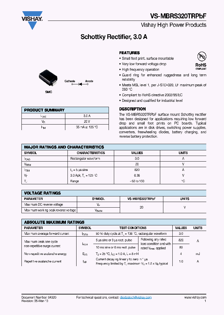 MBRS320TRPBF10_4781800.PDF Datasheet