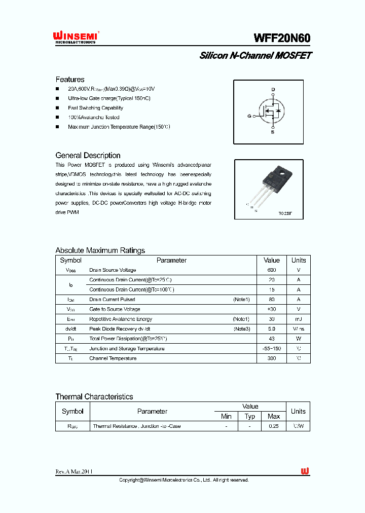 WFF20N60_4782134.PDF Datasheet