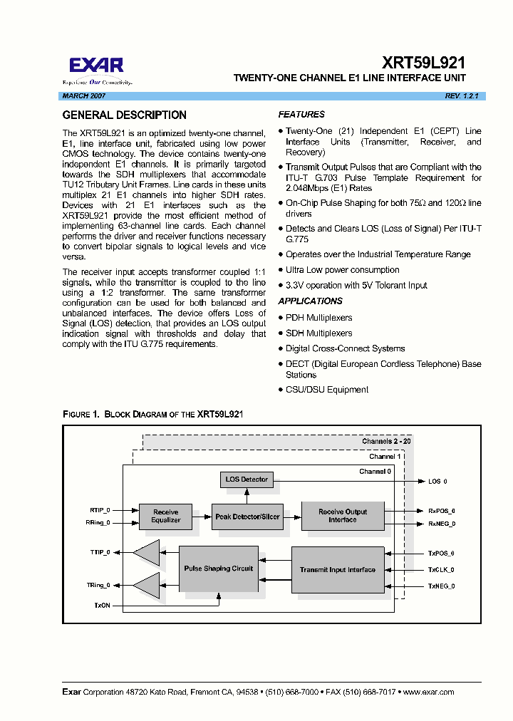 XRT59L921IB_4801583.PDF Datasheet