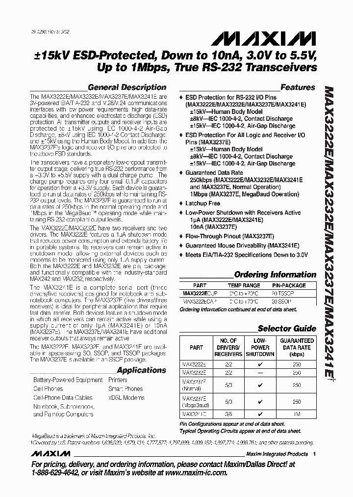 MAX3232ECAE_4808360.PDF Datasheet