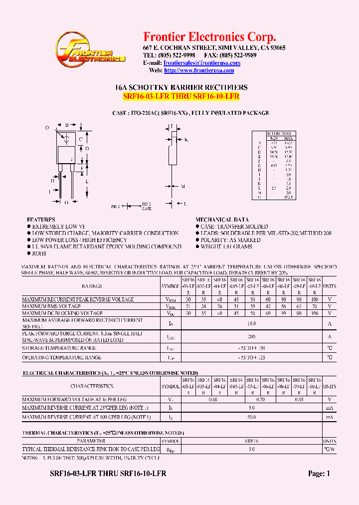 SRF16-10-LFR_4813531.PDF Datasheet