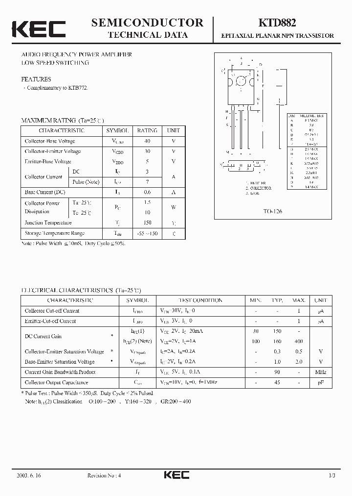 KTD882_4834390.PDF Datasheet