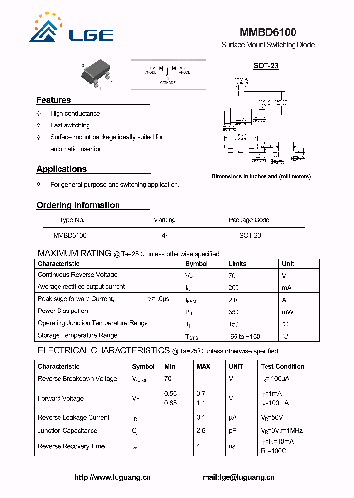 MMBD6100_4845266.PDF Datasheet