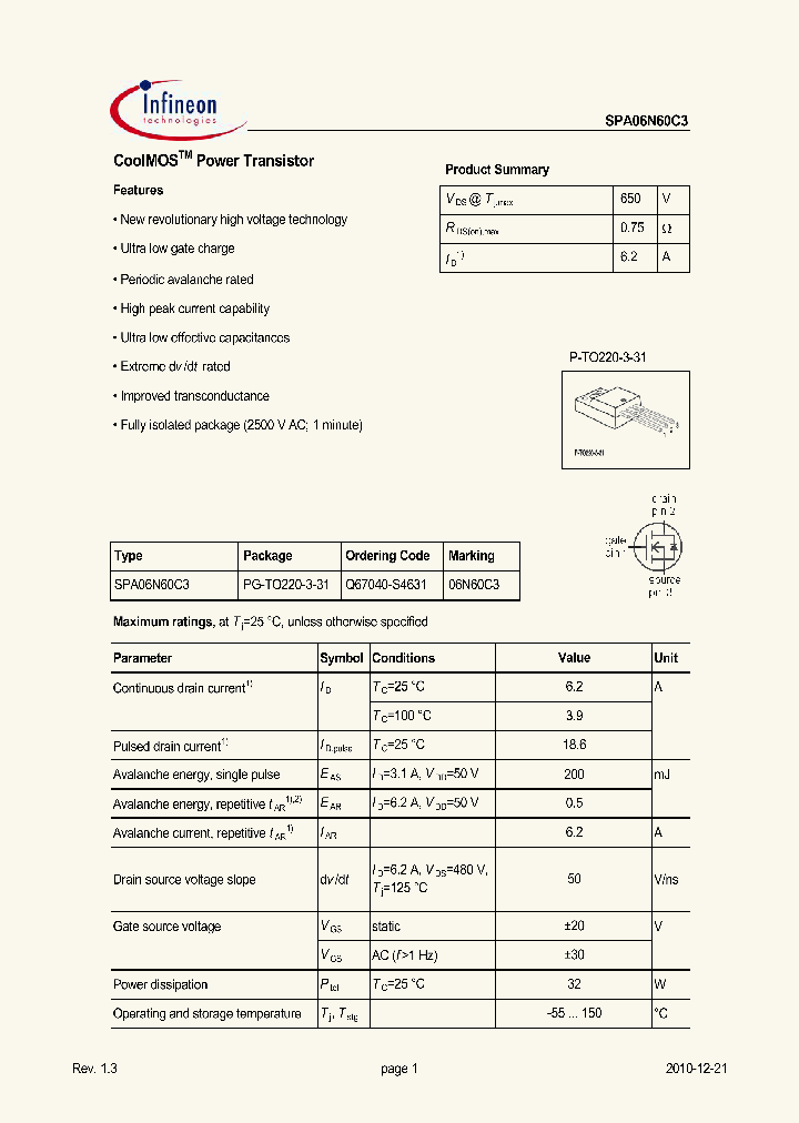 SPA06N60C310_4861676.PDF Datasheet