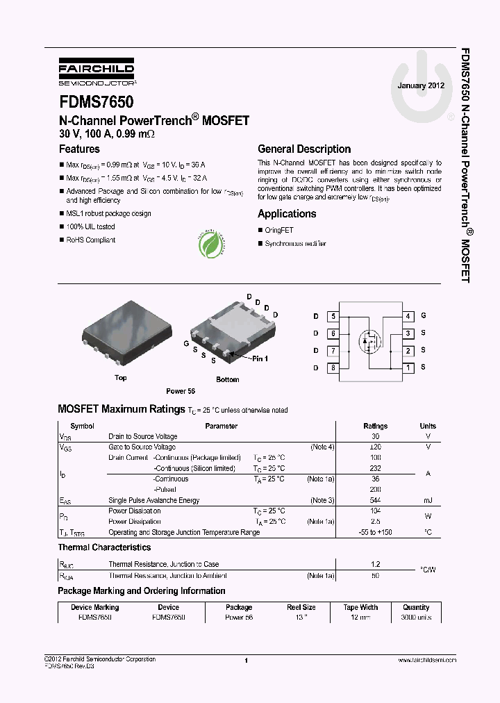 FDMS765012_4877455.PDF Datasheet