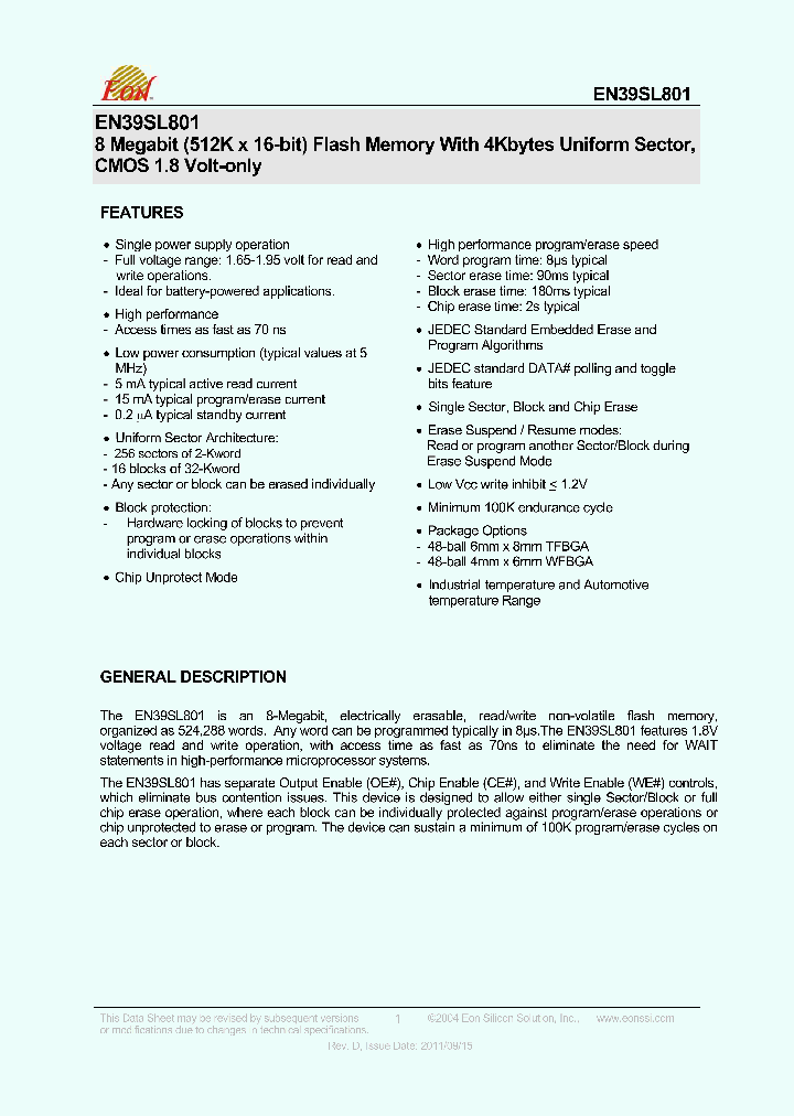 EN39SL801-70BAP_4889168.PDF Datasheet