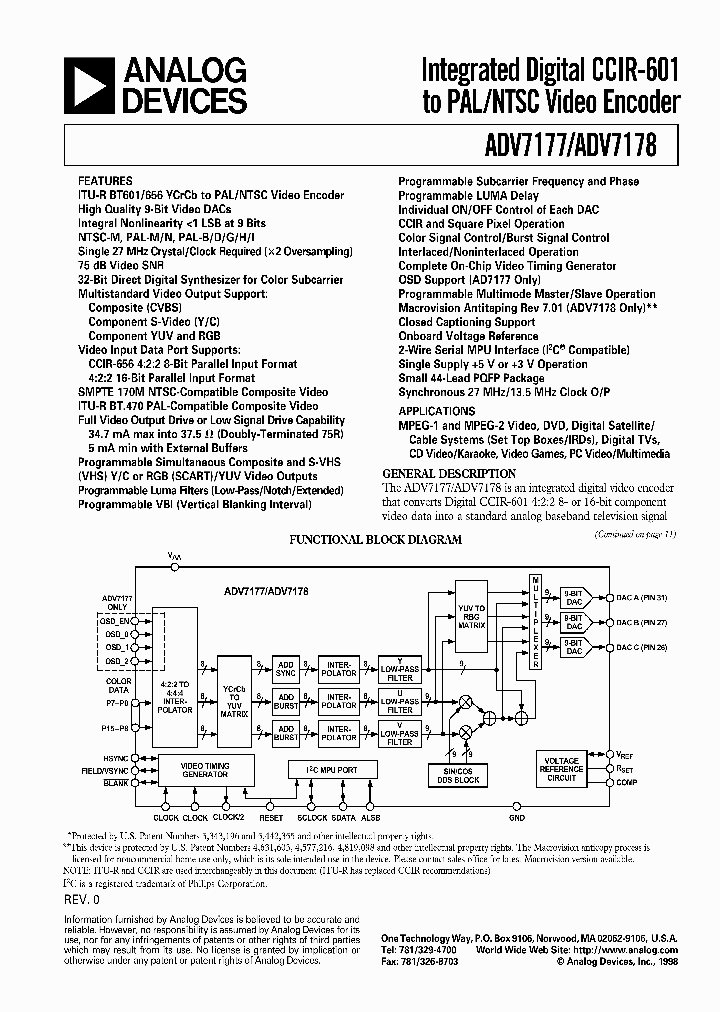 ADV7178KS_4893287.PDF Datasheet