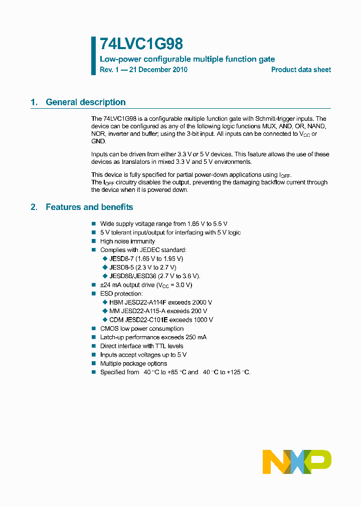 74LVC1G98GW_4901738.PDF Datasheet