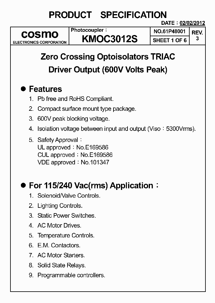 KMOC3012S_4922837.PDF Datasheet