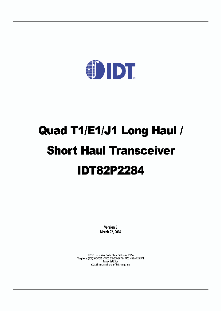 IDT82P2284_4945150.PDF Datasheet