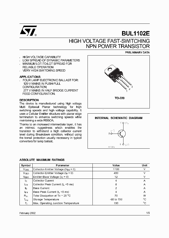 BUL1102E_4960980.PDF Datasheet