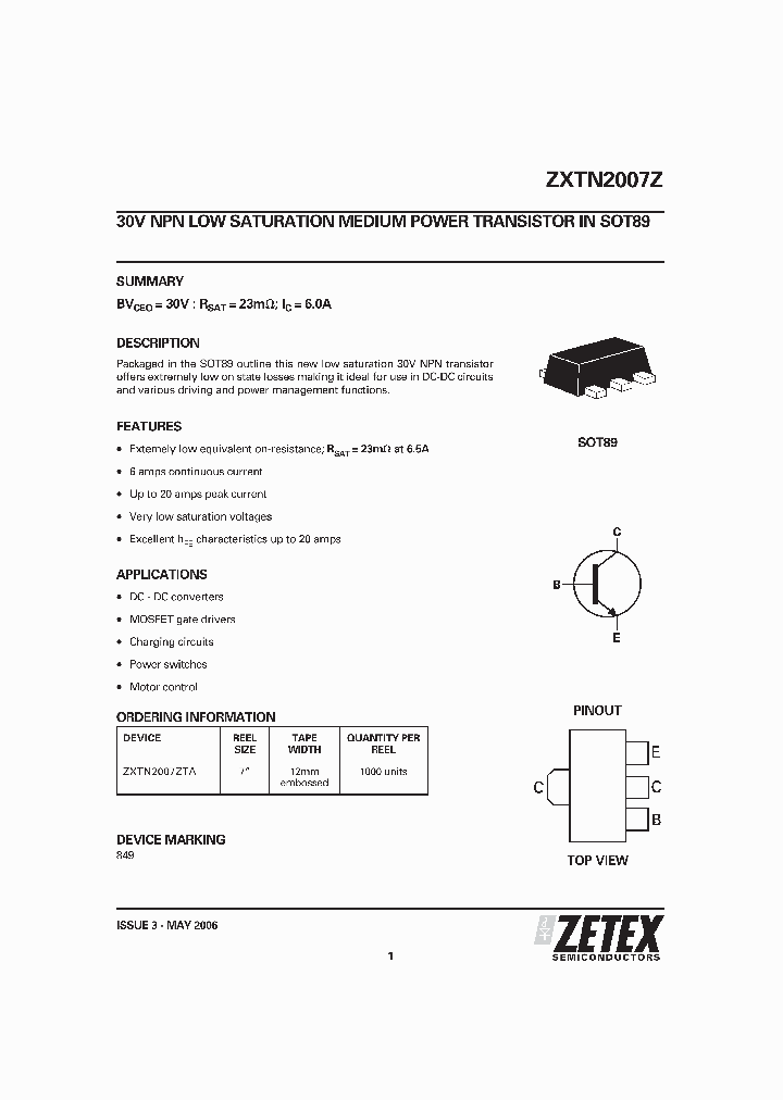 ZXTN2007ZTA_4966182.PDF Datasheet