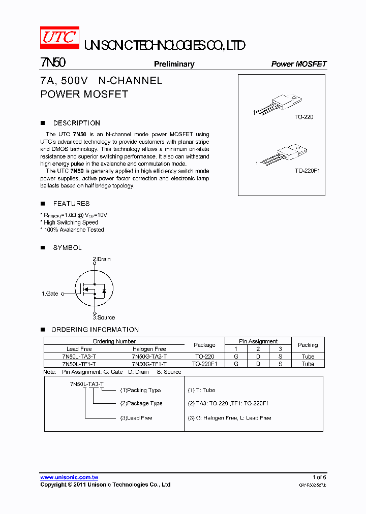 7N50L-TA3-T_4968486.PDF Datasheet