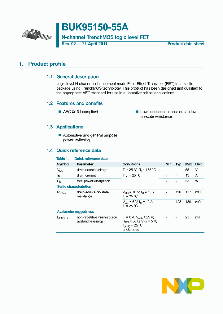 BUK95150-55A_5008116.PDF Datasheet