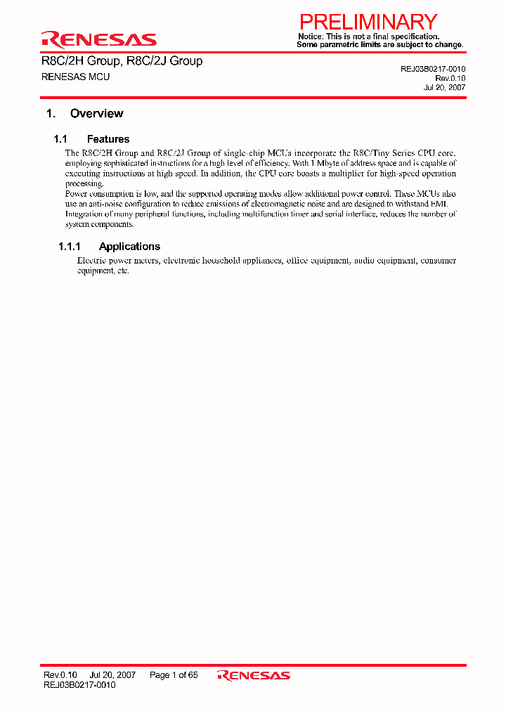 R5F212J1SNSP_5020564.PDF Datasheet