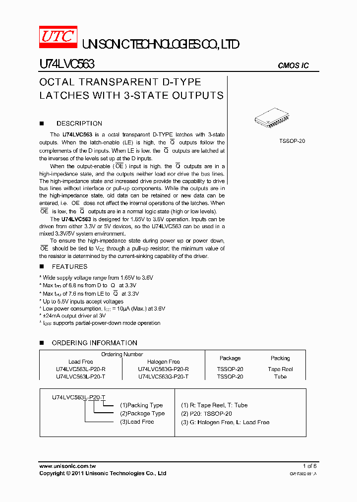 U74LVC563L-P20-R_5025189.PDF Datasheet