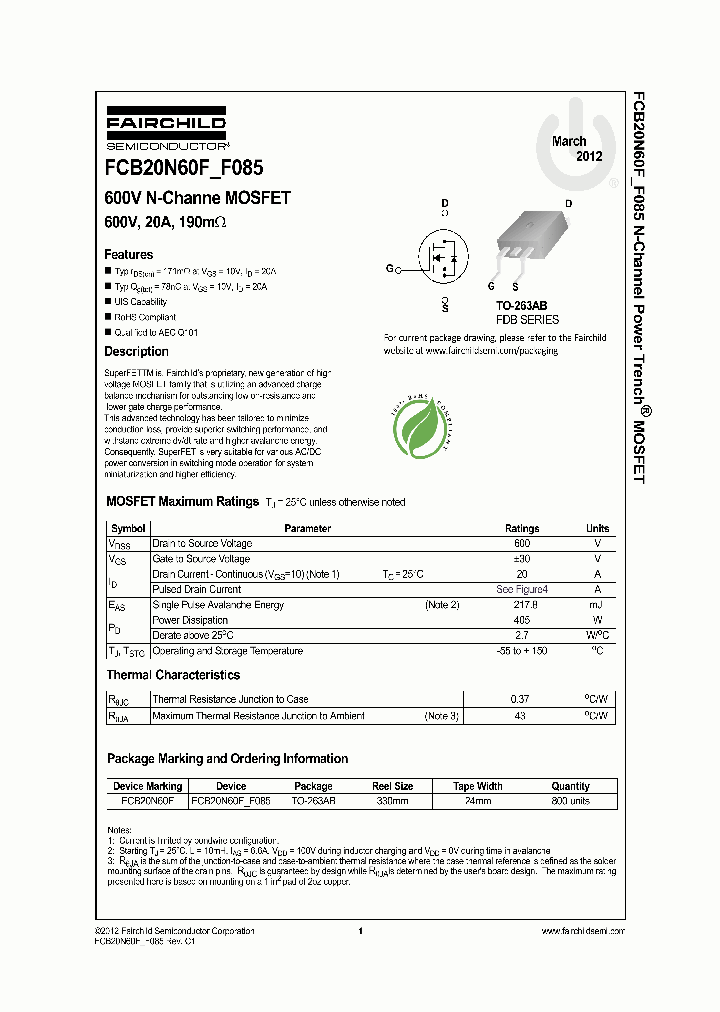 FCB20N60F12_5028116.PDF Datasheet