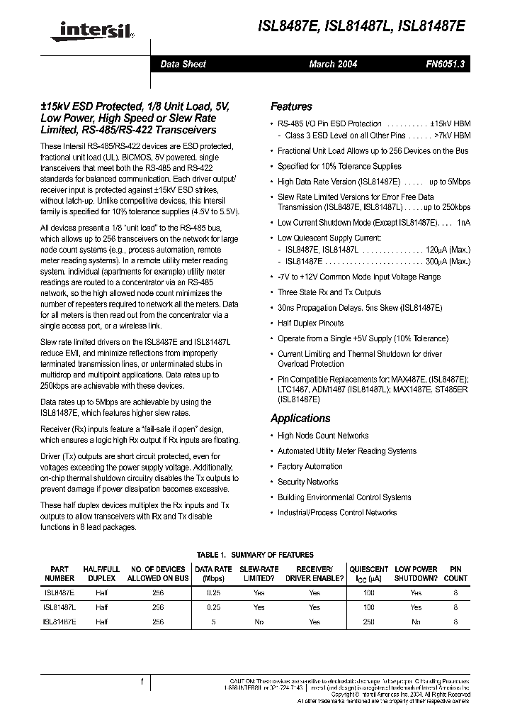 ISL81487E_5028670.PDF Datasheet