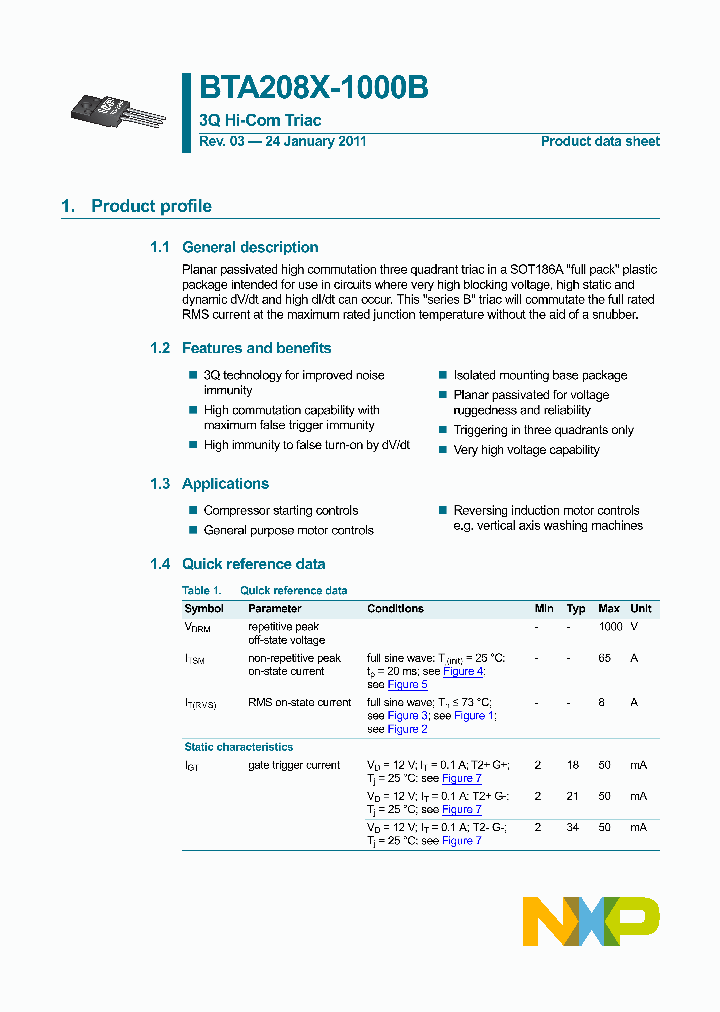 BTA208X-1000B_5069740.PDF Datasheet