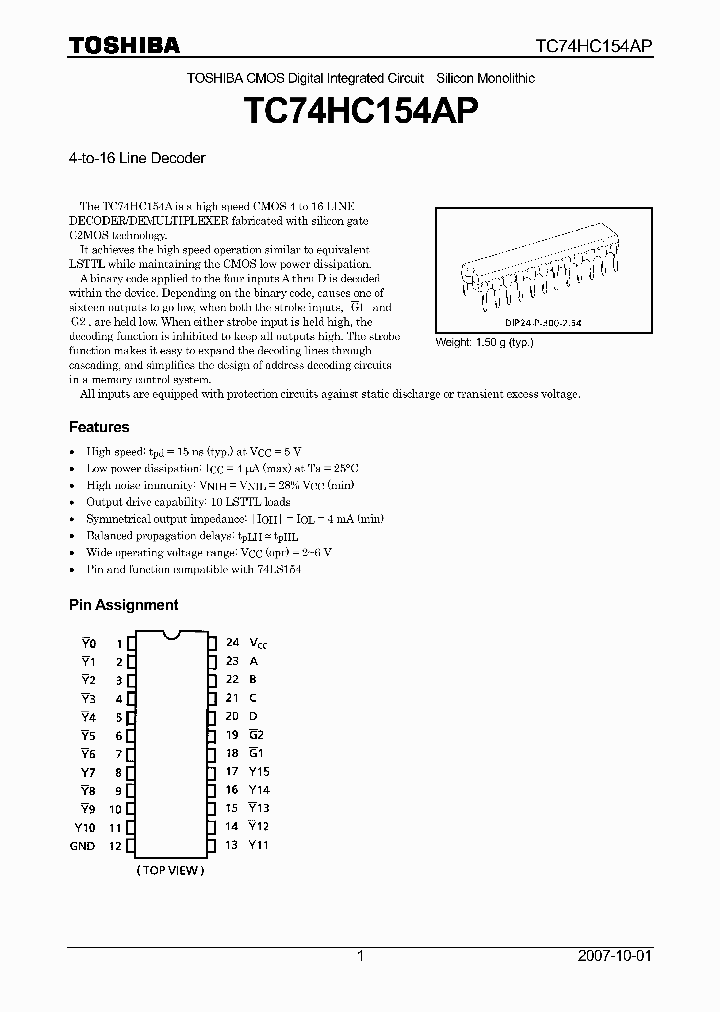 TC74HC154AP_5111438.PDF Datasheet