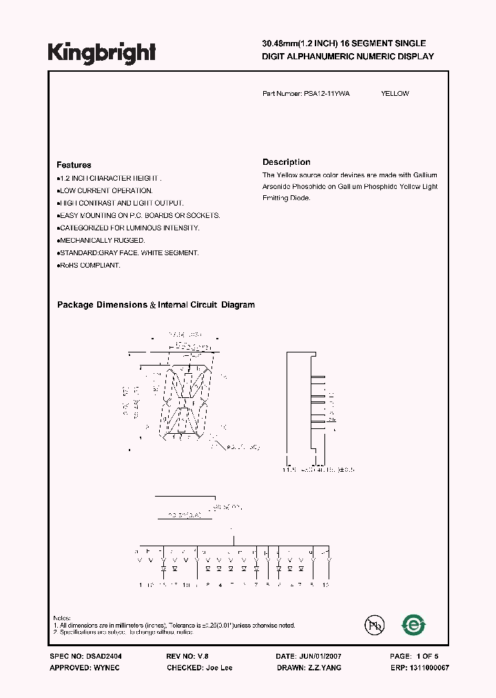 PSA12-11YWA_5155076.PDF Datasheet