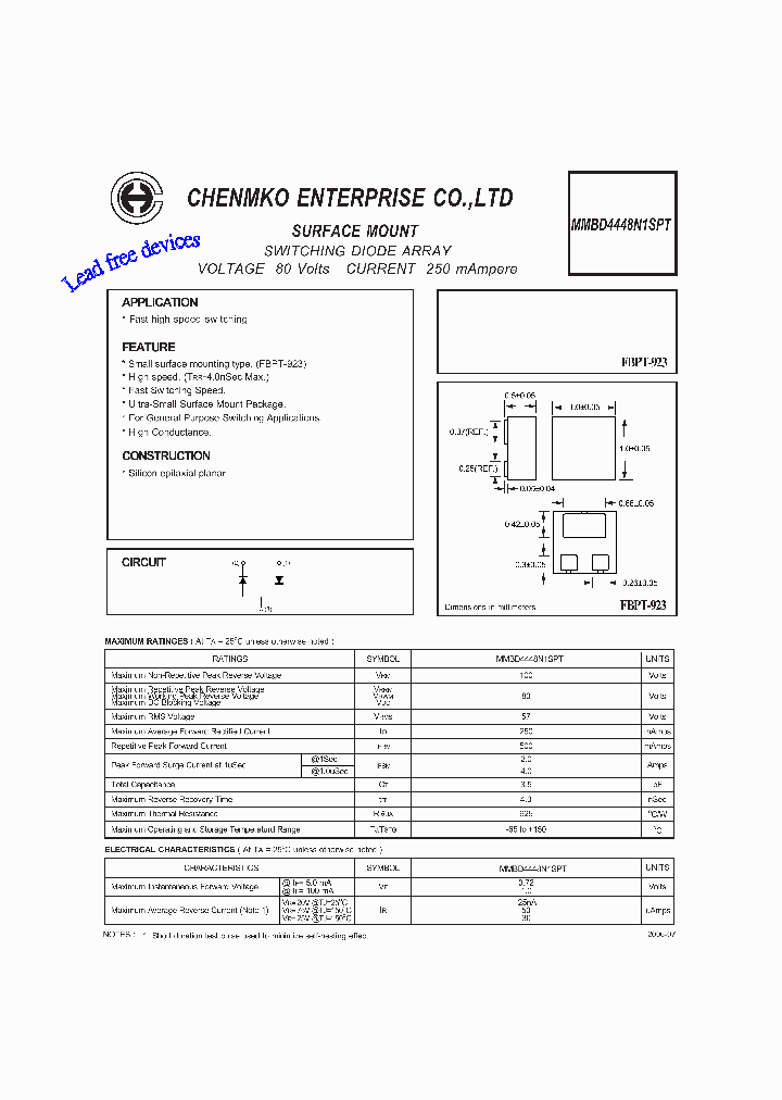 MMBD4448N1SPT_5190861.PDF Datasheet