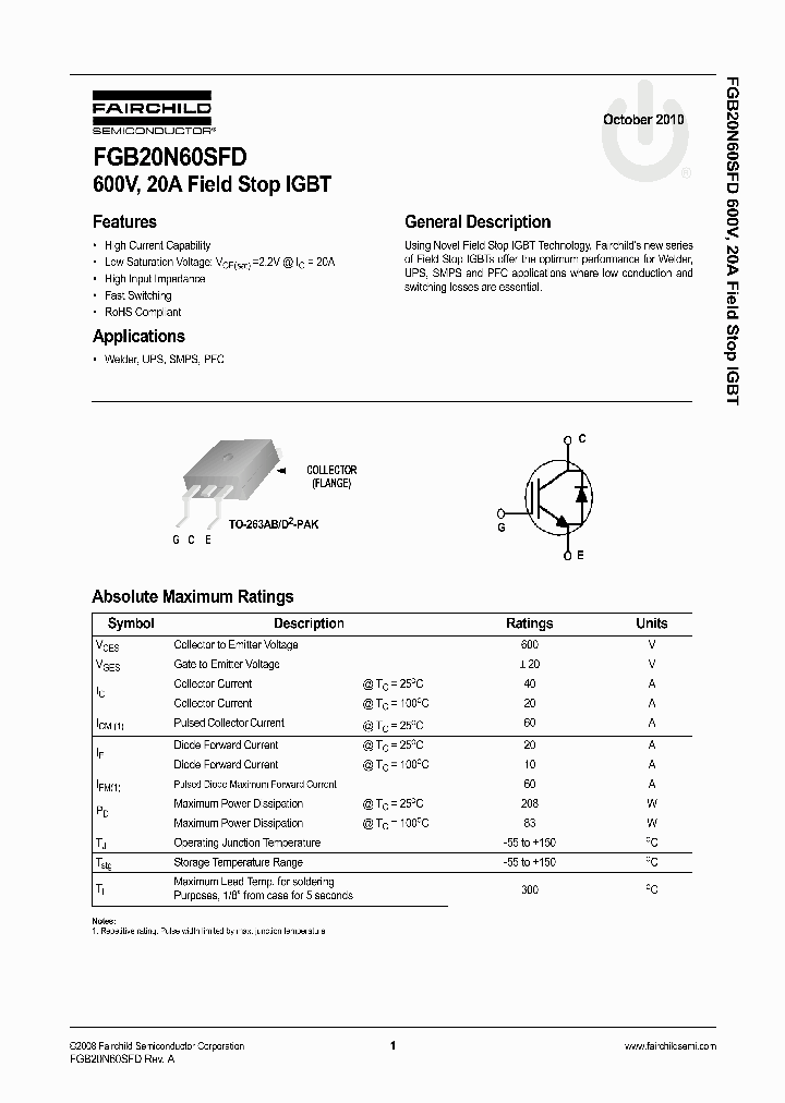 FGB20N60SFD_5202260.PDF Datasheet