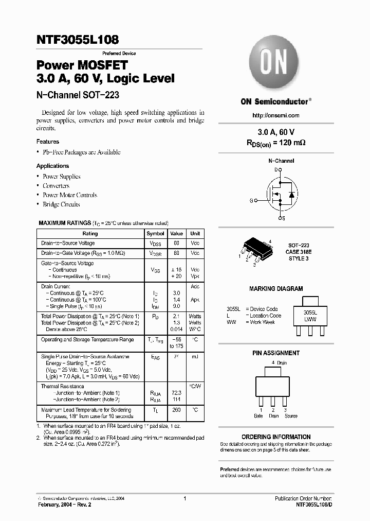 NTF3055L108T1_5230510.PDF Datasheet