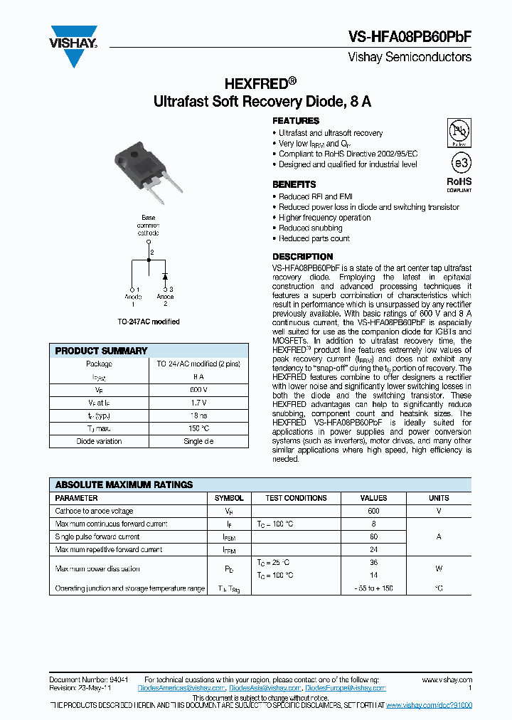 HFA08PB60PBF_5233392.PDF Datasheet