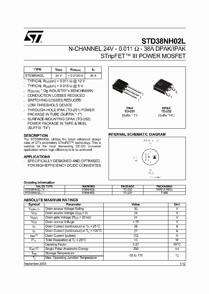 STD38NH02LT4_5234340.PDF Datasheet