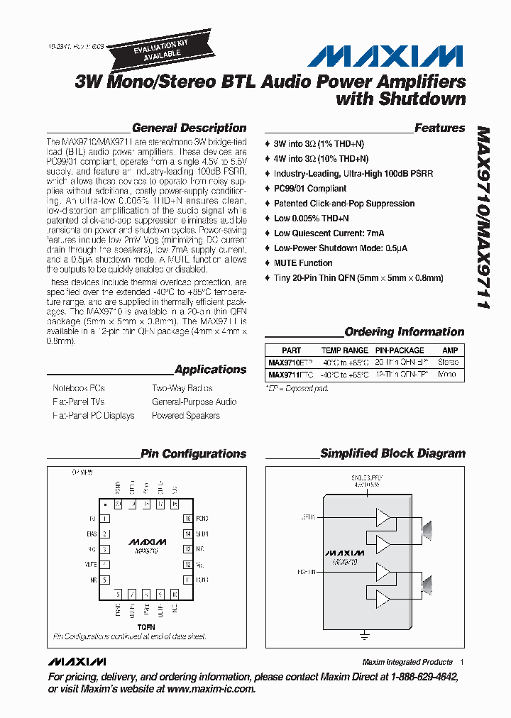 MAX9710ETP-T_5242162.PDF Datasheet