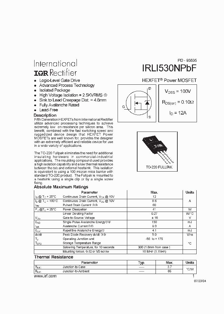 IRLI530NPBF_5242041.PDF Datasheet