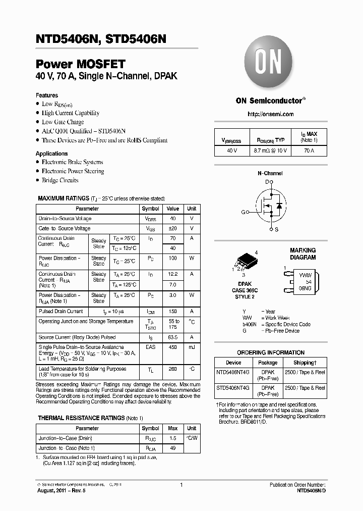 NTD5406NT4G_5246349.PDF Datasheet