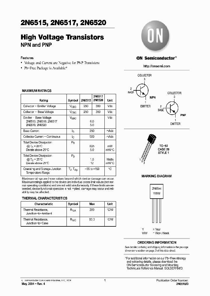 2N6515RLRM_5247510.PDF Datasheet